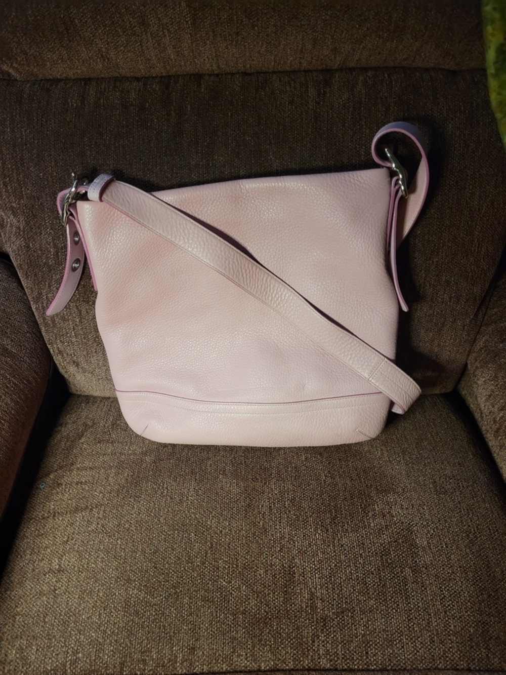 Coach Pebbled Leather Shoulder Bag - Light Pink - Picture 2 of 3